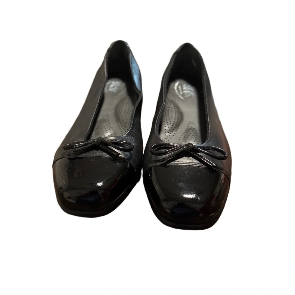 SAS Womens Black Bow Accent Patent Leather Ballet Flats Size 7.5N Made In USA - Picture 8 of 8
